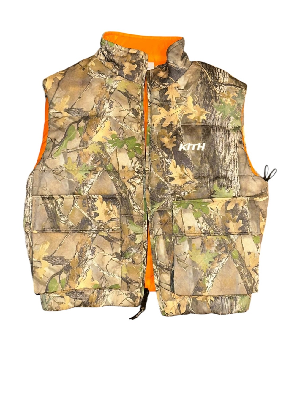 Kith Kids Bright Orange Reversible Puffer Vest with Camo Lining - Picture 10 of 12